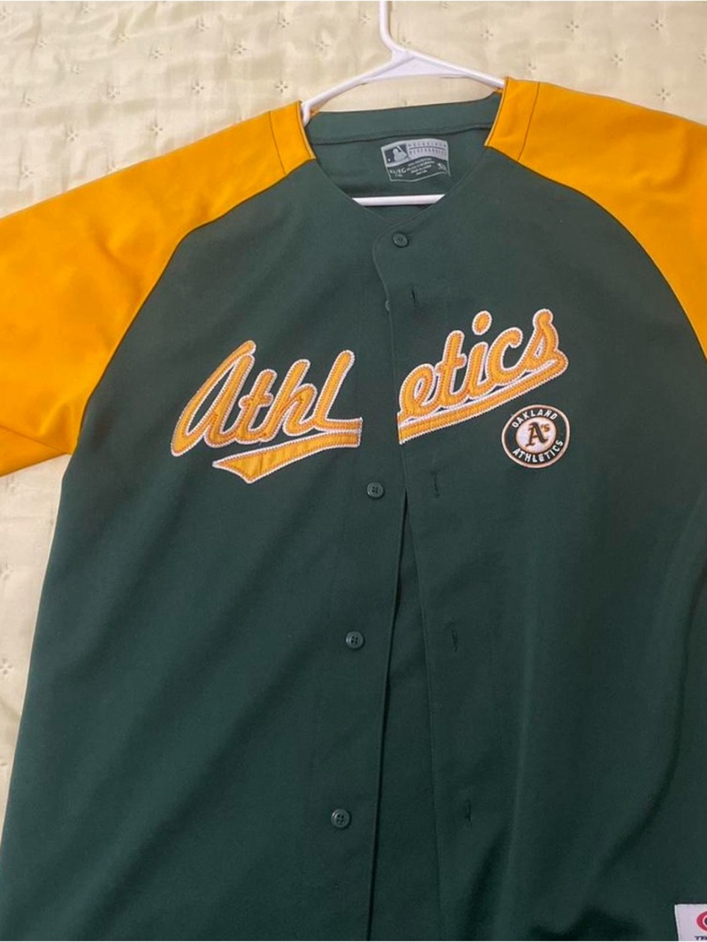 Oakland Athletics Green and Gold Button-Up Jersey